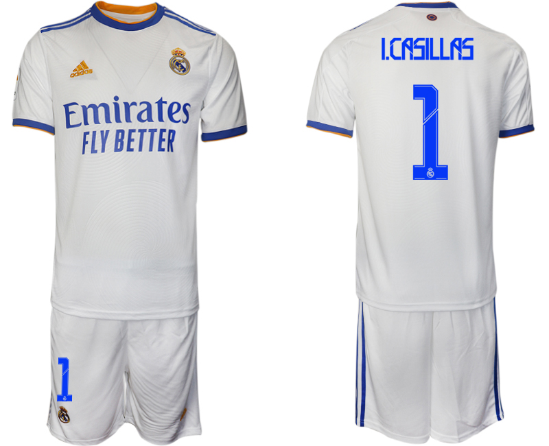 Men 2021-2022 Club Real Madrid home white #1 Soccer Jerseys1